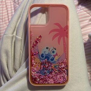 Stitch Pink Glitter Phone Case